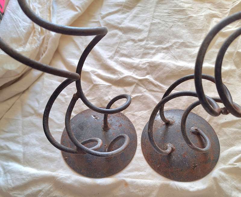Pair Steel Candle Sticks