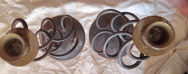 Pair Steel Candle Sticks