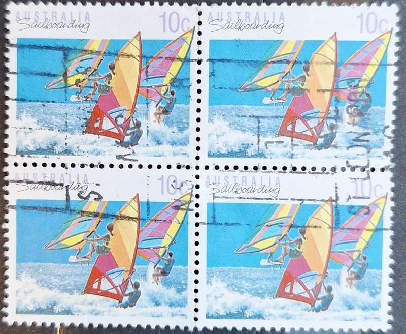 Australia 1989 Sport Block of 4 Used 10c Stamps