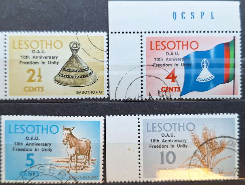 Lesotho 1973 O.A.U. 10th Anniversary Set of 4 Cancelled stamps