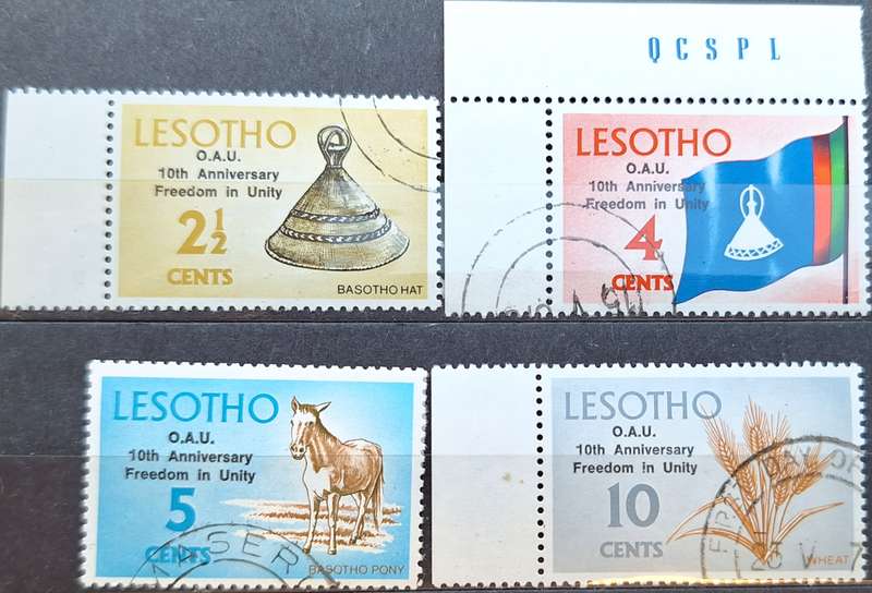 Lesotho 1973 O.A.U. 10th Anniversary Set of 4 Cancelled stamps