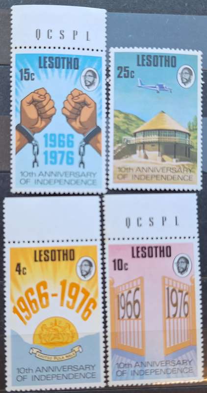 Lesotho 1976 10th Anniversary of Independence Set of 4 Mint stamps