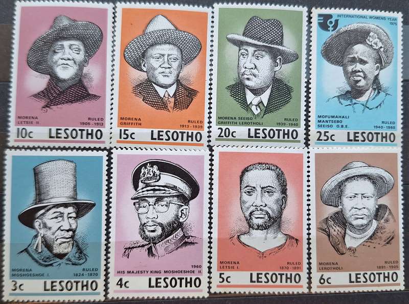 Lesotho 1975 Leaders of Lesotho Set of 8 Mint stamps