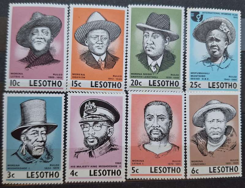 Lesotho 1975 Leaders of Lesotho Set of 8 Mint stamps