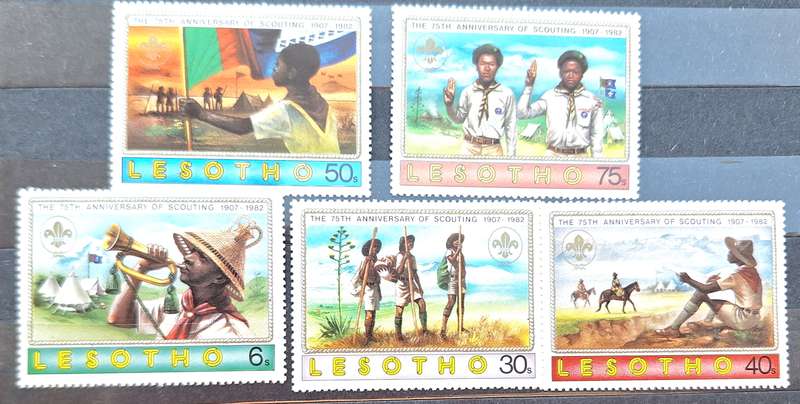 Lesotho 1982 7th Anniversary of Scouting Set of 5 Mint stamps