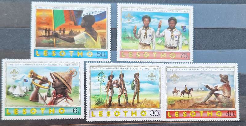Lesotho 1982 7th Anniversary of Scouting Set of 5 Mint stamps