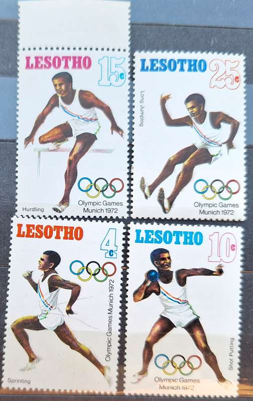 Lesotho 1972 Munich Olympics Set of 4 Mint stamps