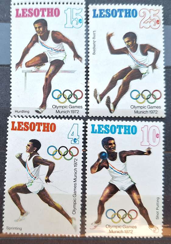 Lesotho 1972 Munich Olympics Set of 4 Mint stamps