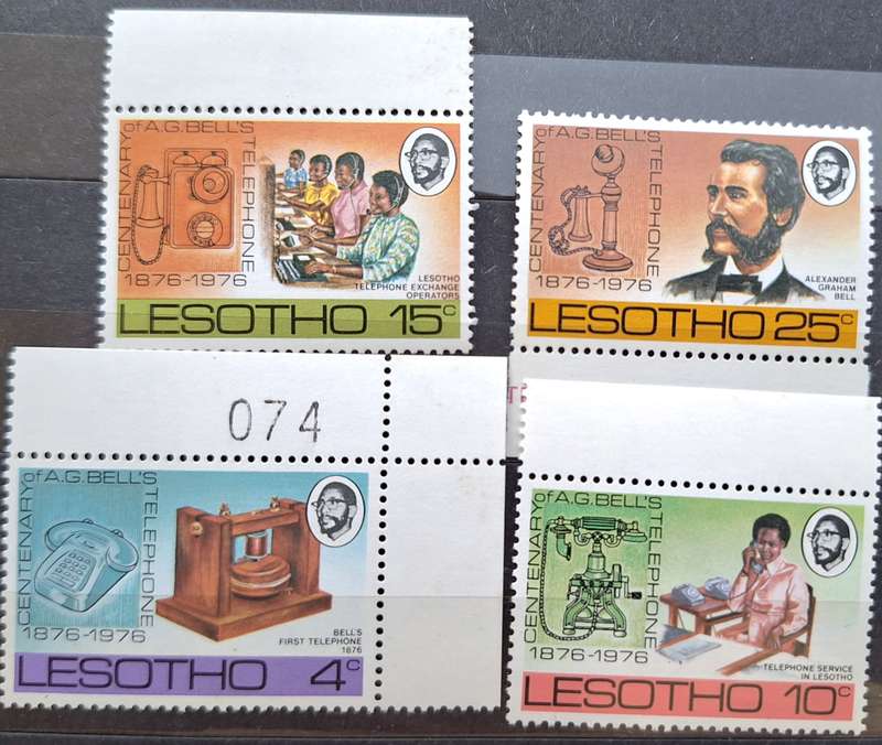 Lesotho 1976 Anniversary of the Telephone Set of 4 Mint stamps