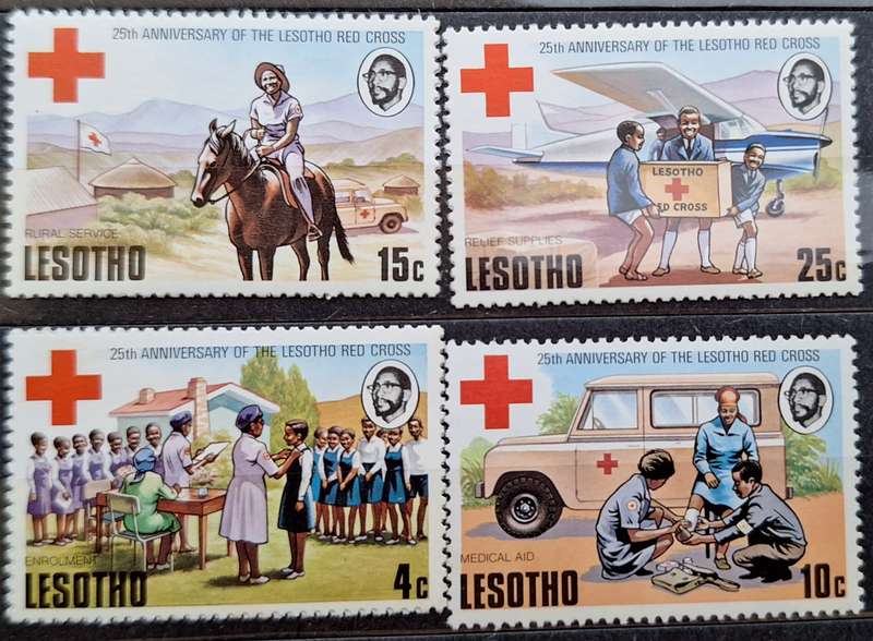 Lesotho 1976 Red Cross Set of 4 Mint stamps