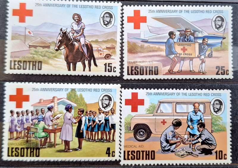 Lesotho 1976 Red Cross Set of 4 Mint stamps