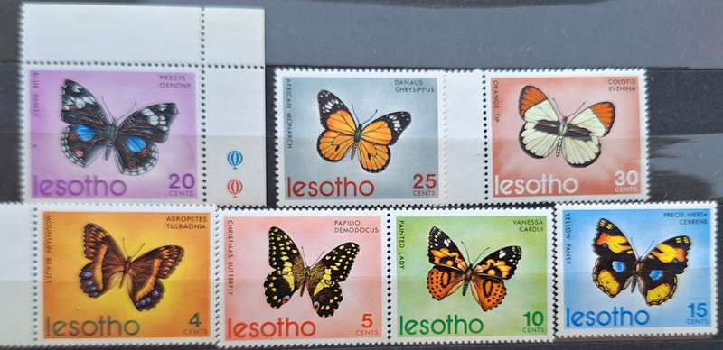 Lesotho 1973 Butterflies Set of 7 Mint stamps