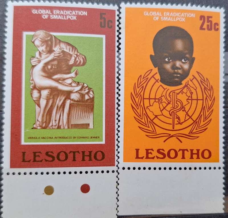 Lesotho 1978 Global Eradication of Smallpox Set of 2 Mint stamps