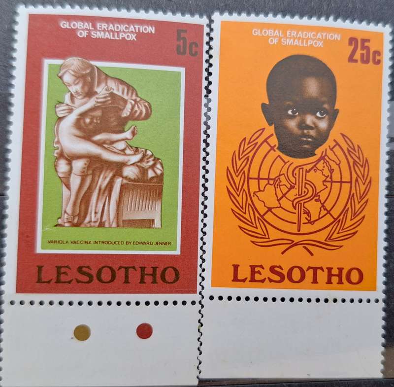 Lesotho 1978 Global Eradication of Smallpox Set of 2 Mint stamps
