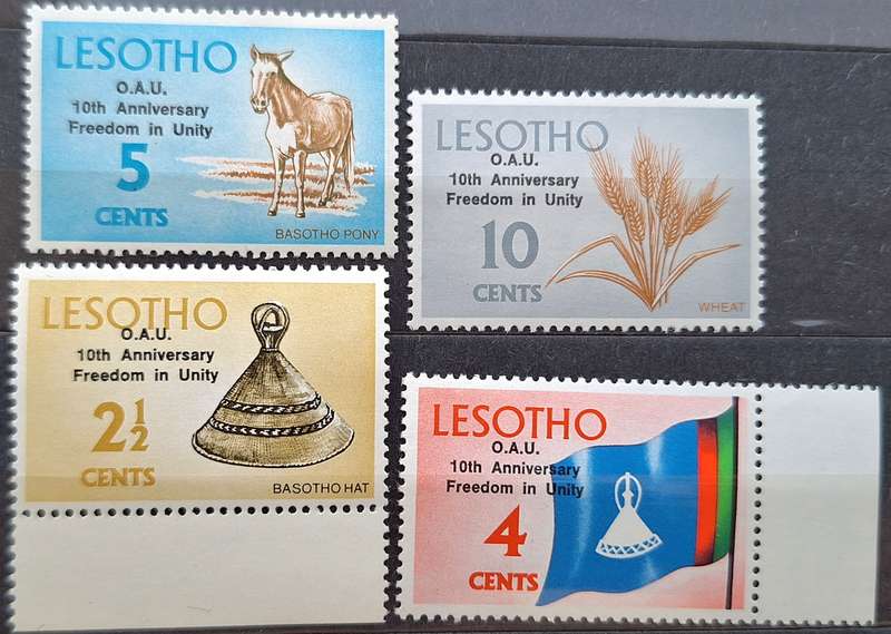 Lesotho 1973 O.A.U. 10th Anniversary Set of 4 Mint stamps