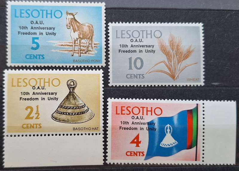Lesotho 1973 O.A.U. 10th Anniversary Set of 4 Mint stamps