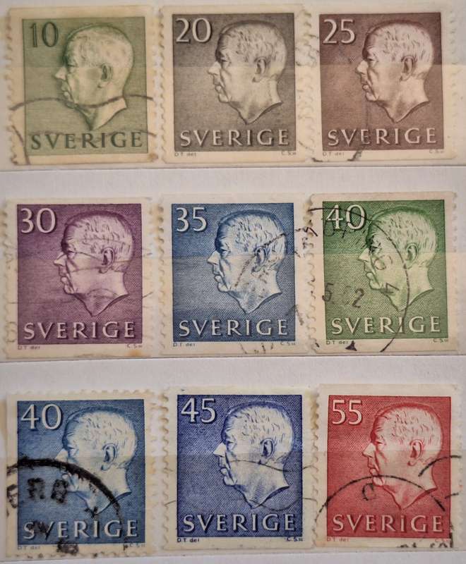 Sweden 1951 Gustaf VI Adolf Definitives 9 Used stamps