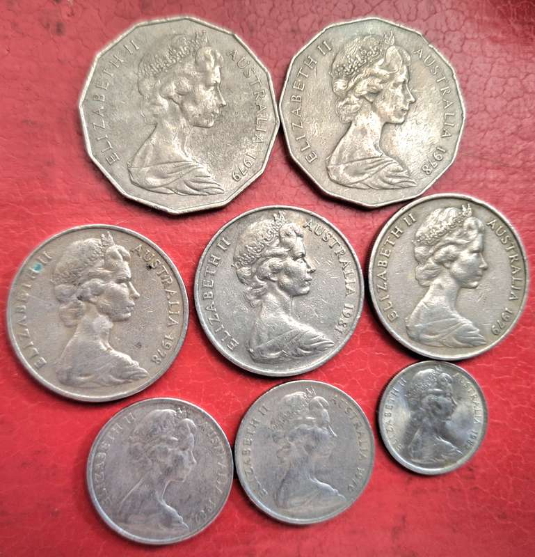 Australia 1976-82 Mixed Lot of 8 Coins Copper-nickel