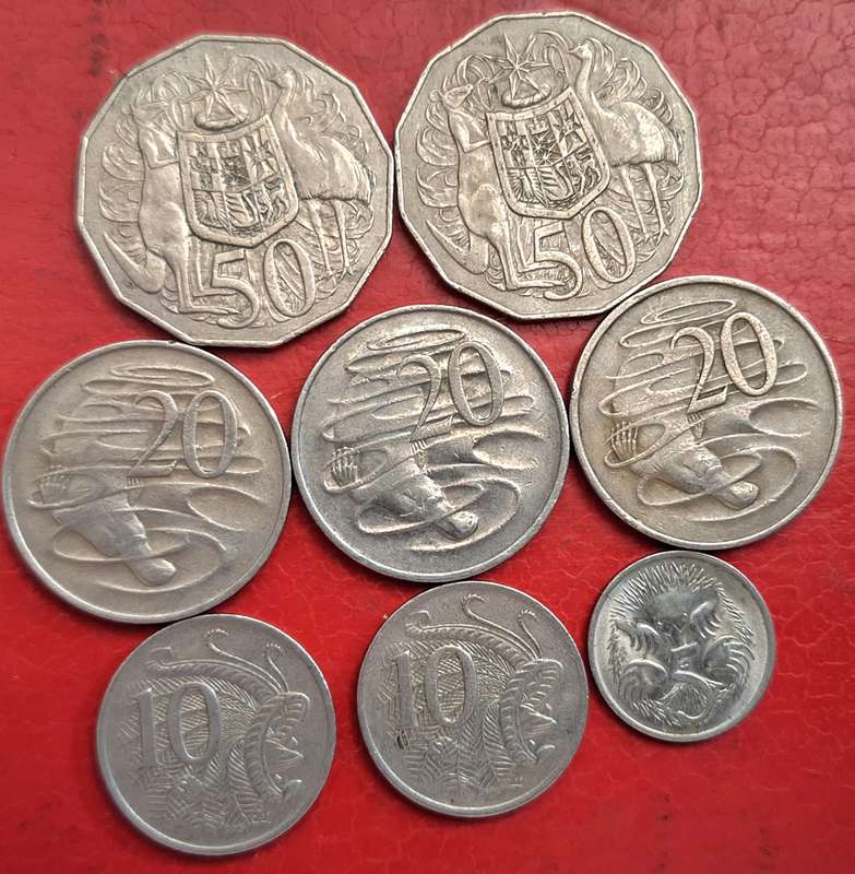 Australia 1976-82 Mixed Lot of 8 Coins Copper-nickel