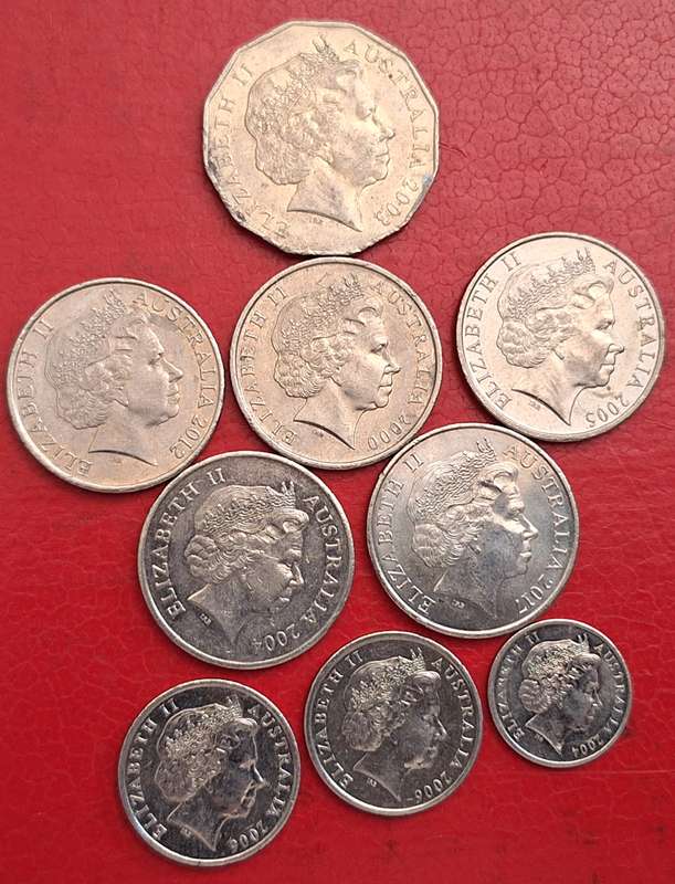 Australia 2000-2017 Mixed Lot 9 coins 50c - 5c Copper-nickel