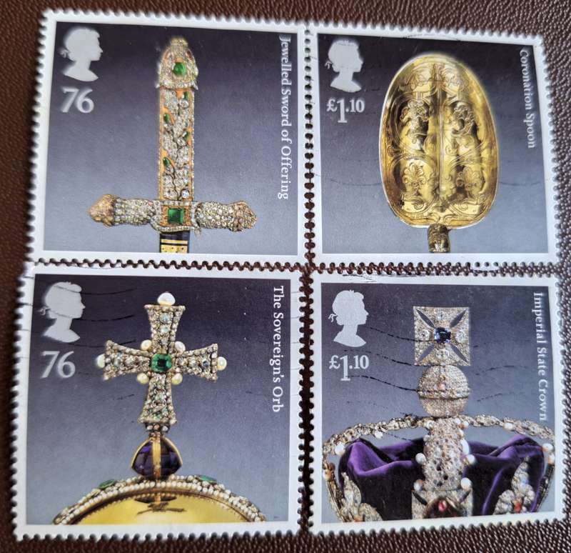 GB 2011 The Crown Jewels 4 Used stamps from Set of 8