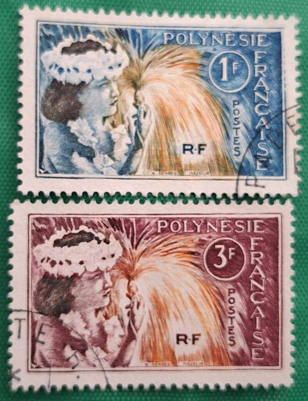 French Polynesia 1964 Performance Art Dance 2 Used Hinged stamps