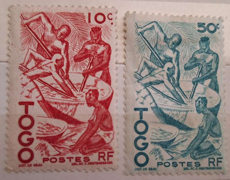 Togo 1947 Palm oil extraction 2 Unused stamps