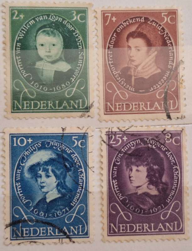 Netherlands 1955 Child Welfare portraits 4 Used stamps
