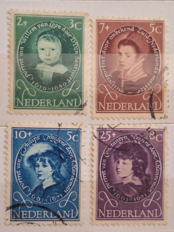 Netherlands 1955 Child Welfare portraits 4 Used stamps