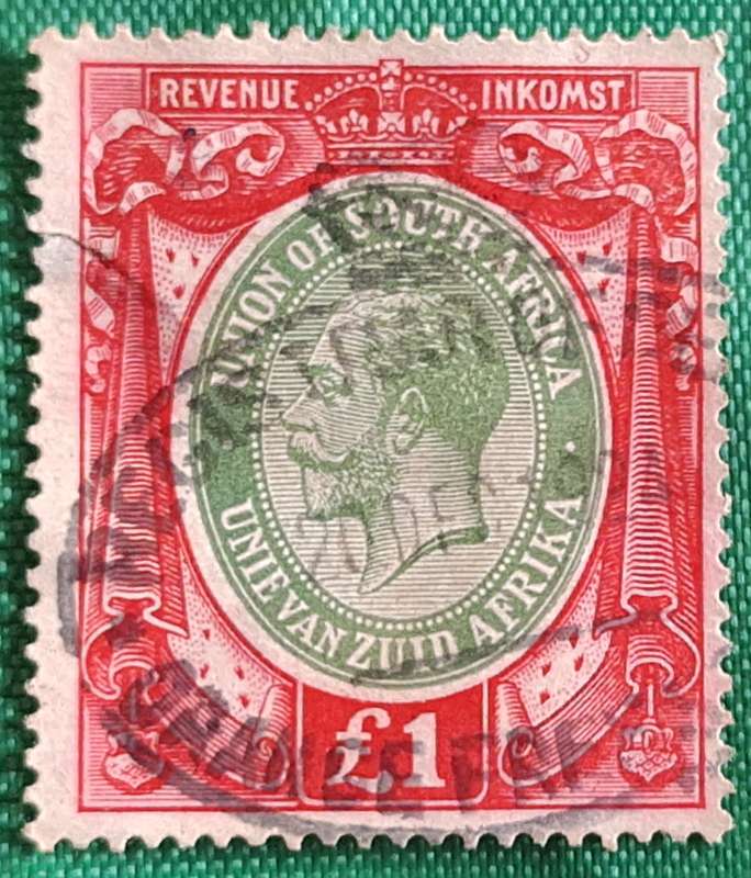 Union of South Africa 1913 Revenue £1 1 Used stamp