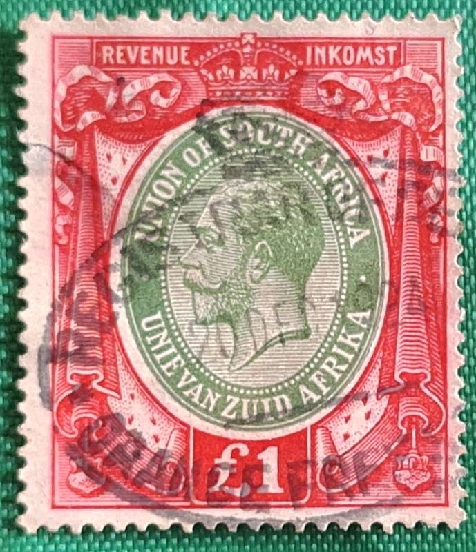 Union of South Africa 1913 Revenue £1 1 Used stamp