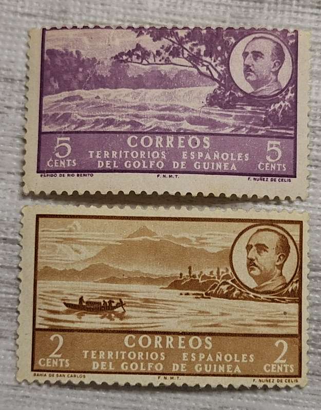 Spanish Guinea 1949 2 Unused Hinged stamps