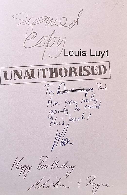Louis Luyt Unauthorised by Max du Preez Paperback SIGNED