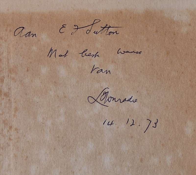 Spaanders wat Vlieg deur L J Conradie Hardcover 1952 GETEKEN