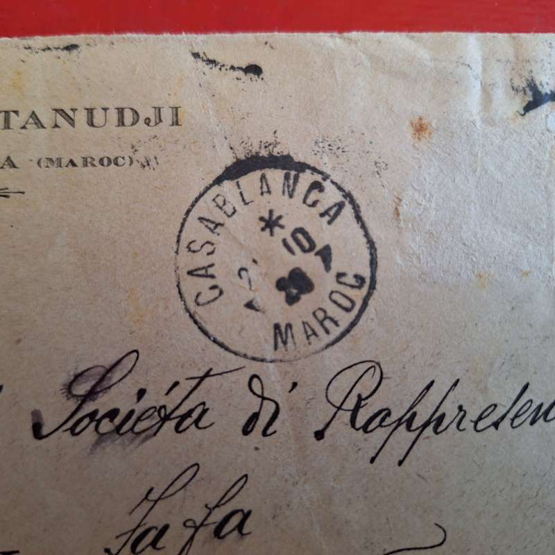 Envelope 1920 Posted from Casablanca Maroc to Geneve Italy