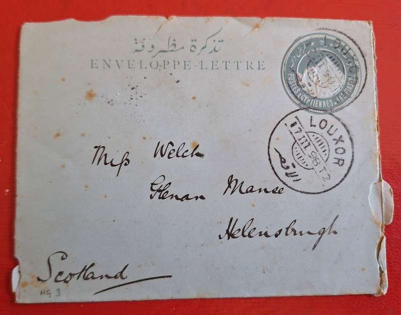 Egypt 1898 Envelope Letter Posted to Scotland Louxor Postmark