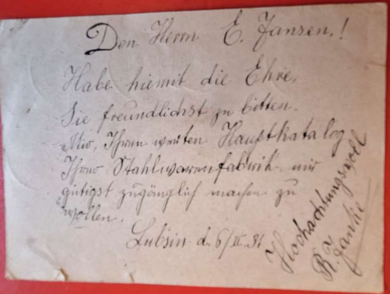 Post Card 1931 Posted from Poland to Germany