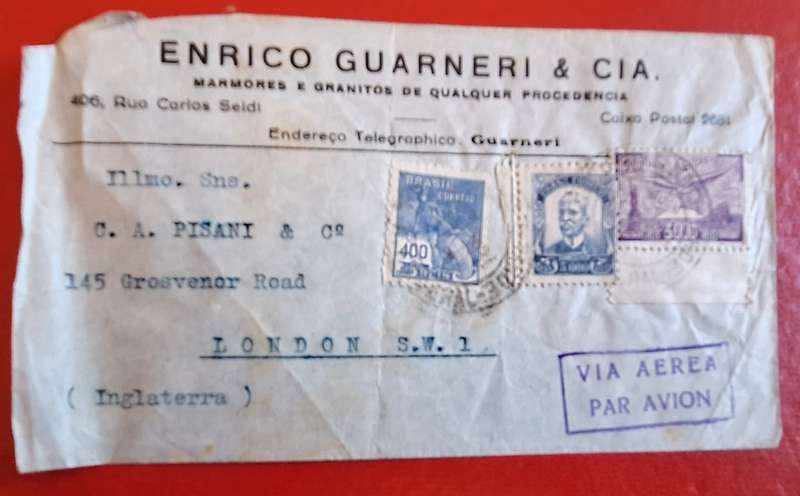 Airmail Envelope Posted 1932 from Brazil to London