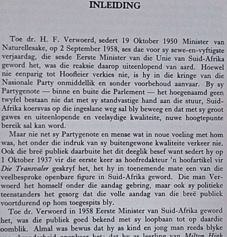 Verwoerd Aan die Woord 1948-1962 Leather Bound Limited Edition No 21 of 100 Signed by H F Verwoerd