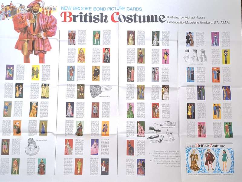 Brooke Bond Tea 1970s Promotional Poster: British Costume Picture Cards