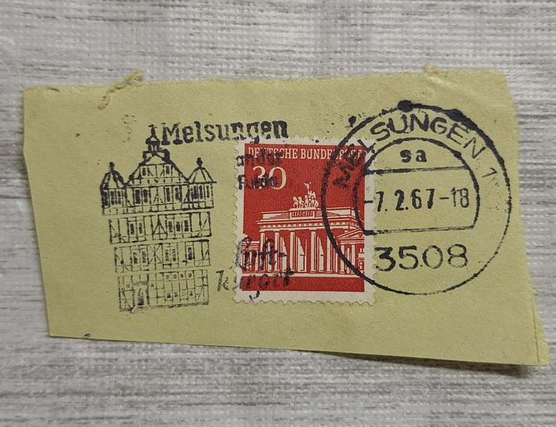 Germany 1967 Melsungen Post mark