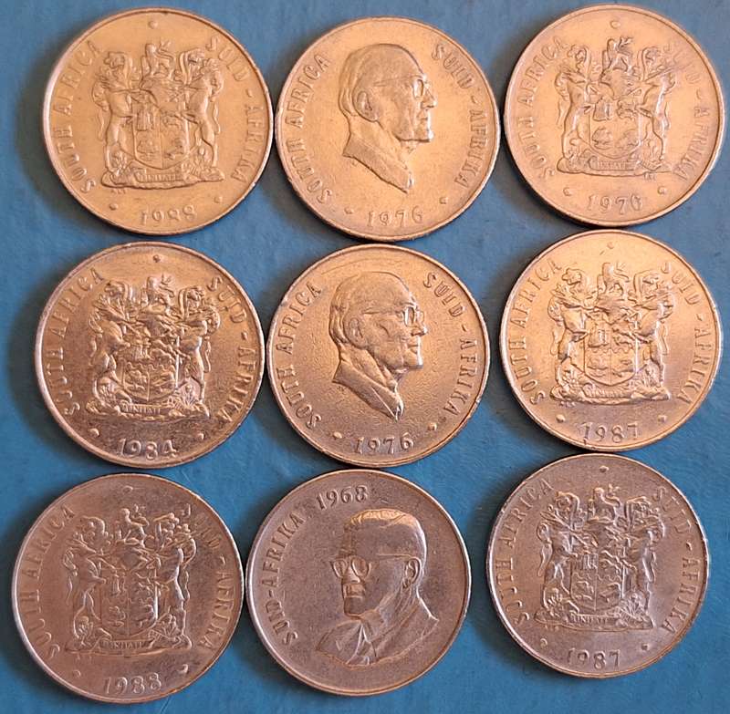 South Africa Decimal Coins 50 cents 1970-1990 Nickel