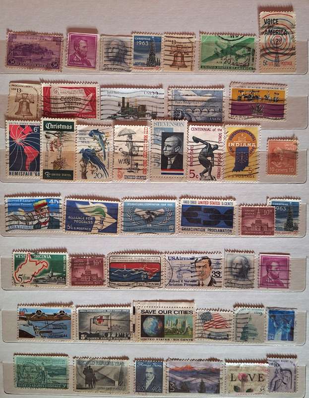 USA Mixed Lot of 44 Used stamps some Hinged