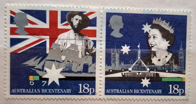Australia 1988 Bicentenary Joined pair 2 Used stamps
