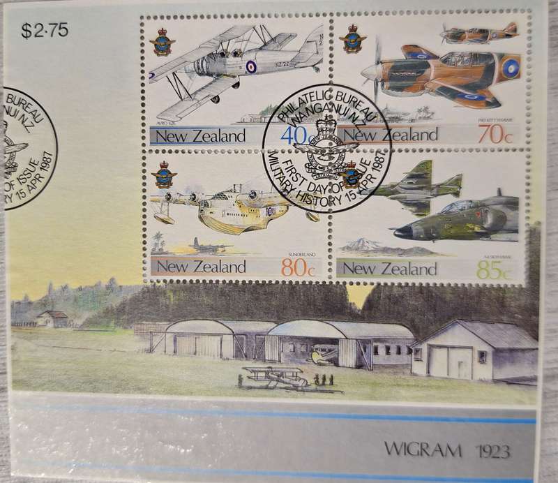 New Zealand 1987 Wigram 1923 Cancelled Miniature Sheet