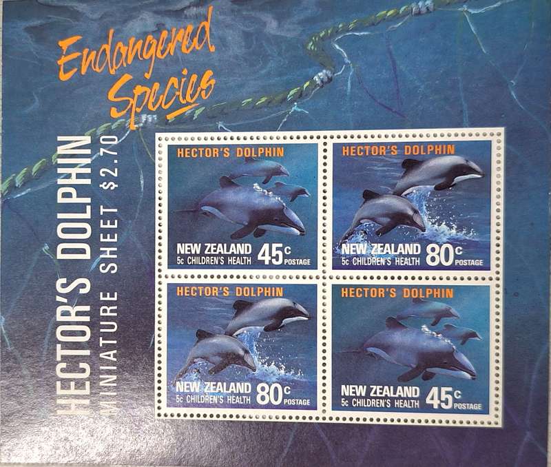 New Zealand 1991 Health Endangered Species Hector's Dolphin Mint Miniature Sheet