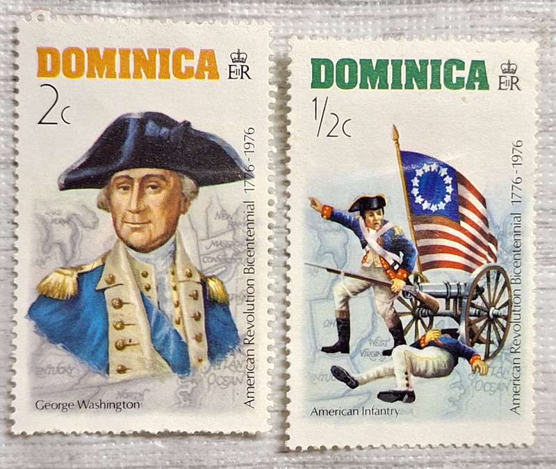 Dominica 1976 American Revolution 2 Unused Hinged stamps