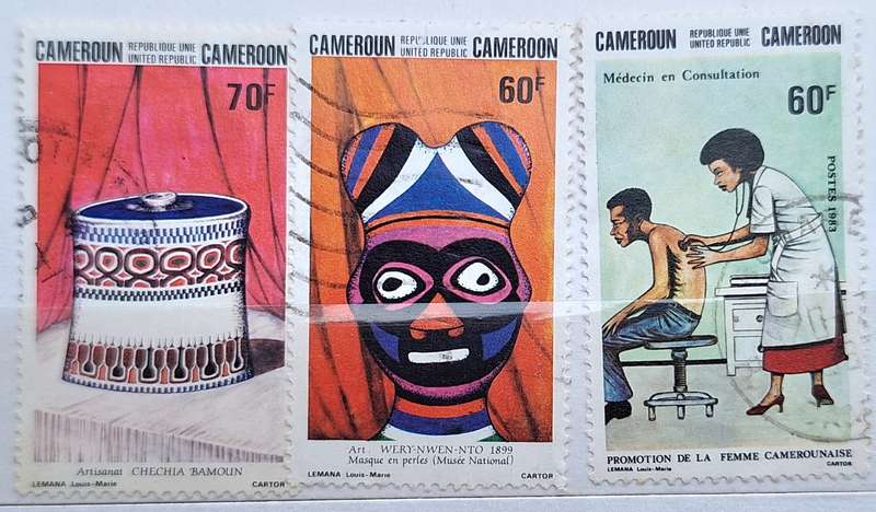 Cameroon Mixed Lot 3 Used Hinged stamps