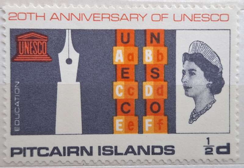 Pitcairn Island 1966 Unesco 1 Mint stamp