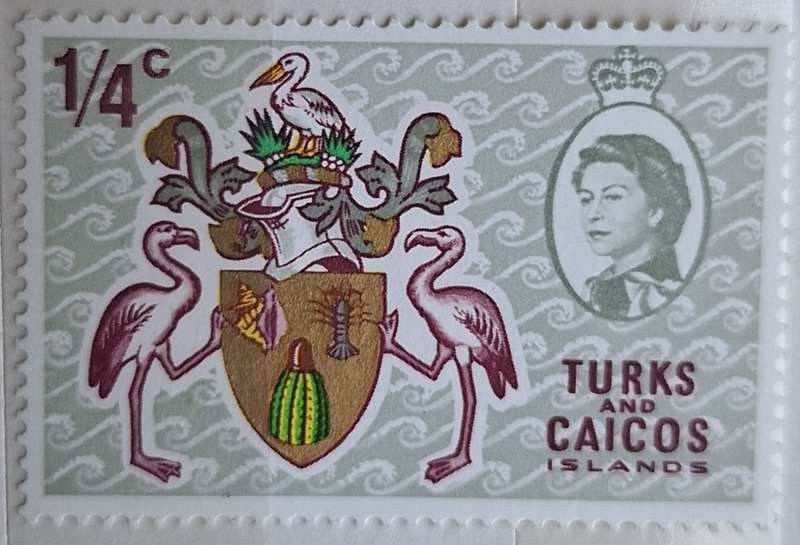 Turks and Caicos Islands 1969 Coat of Arms 1 Mint stamp